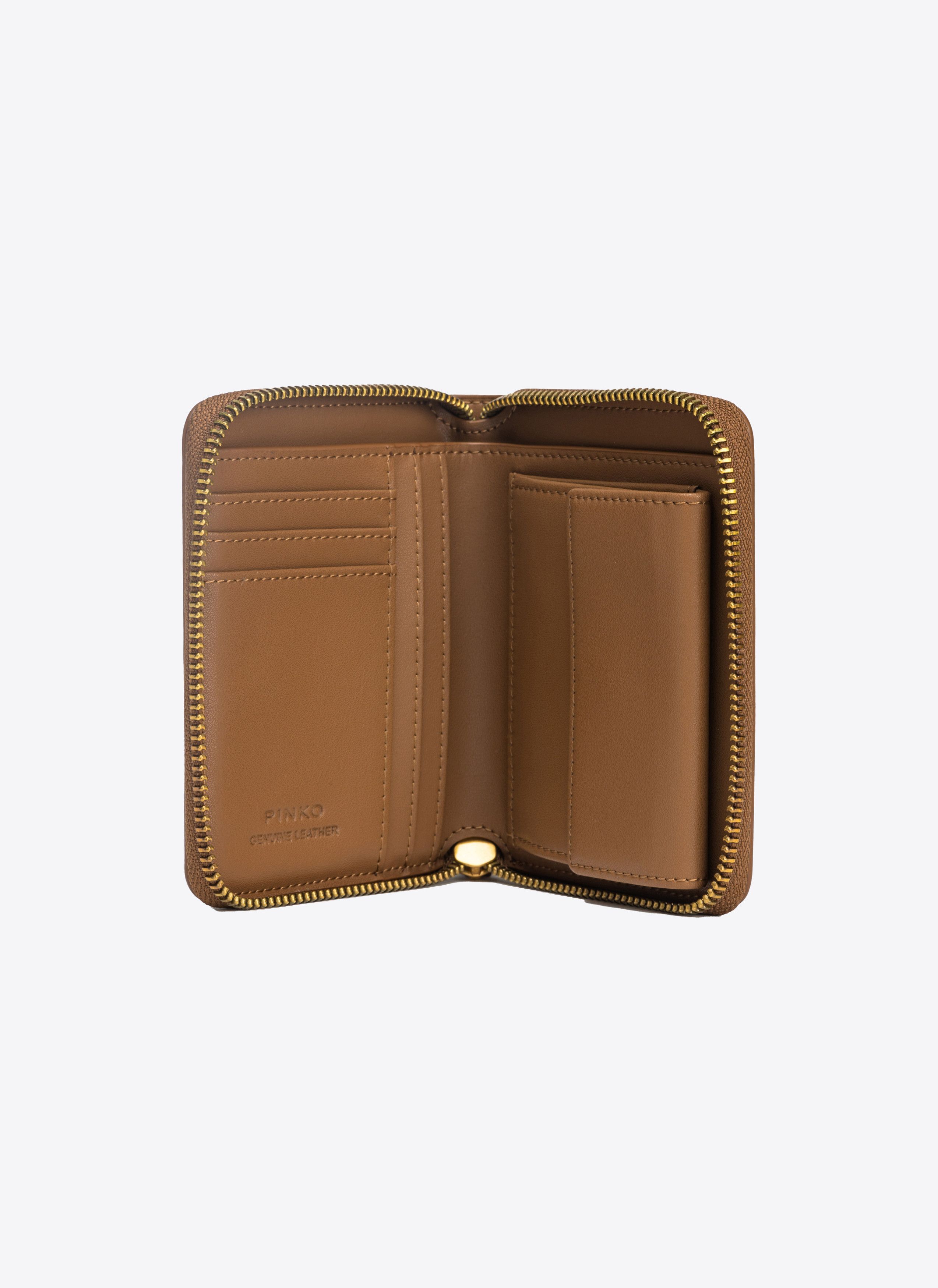 Pinko o1s22i1n0824 Size: OS / Leather Zip-Around Wallet in Brown Size ONE SIZE - 3 Thumbnail