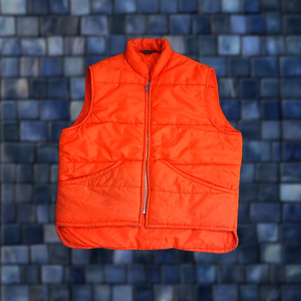Vintage VTG Montgomery Ward Towncraft Faded Orange Talon Zip Puffer Vest Mens XL Size US XL / EU 56 / 4 - 1 Thumbnail