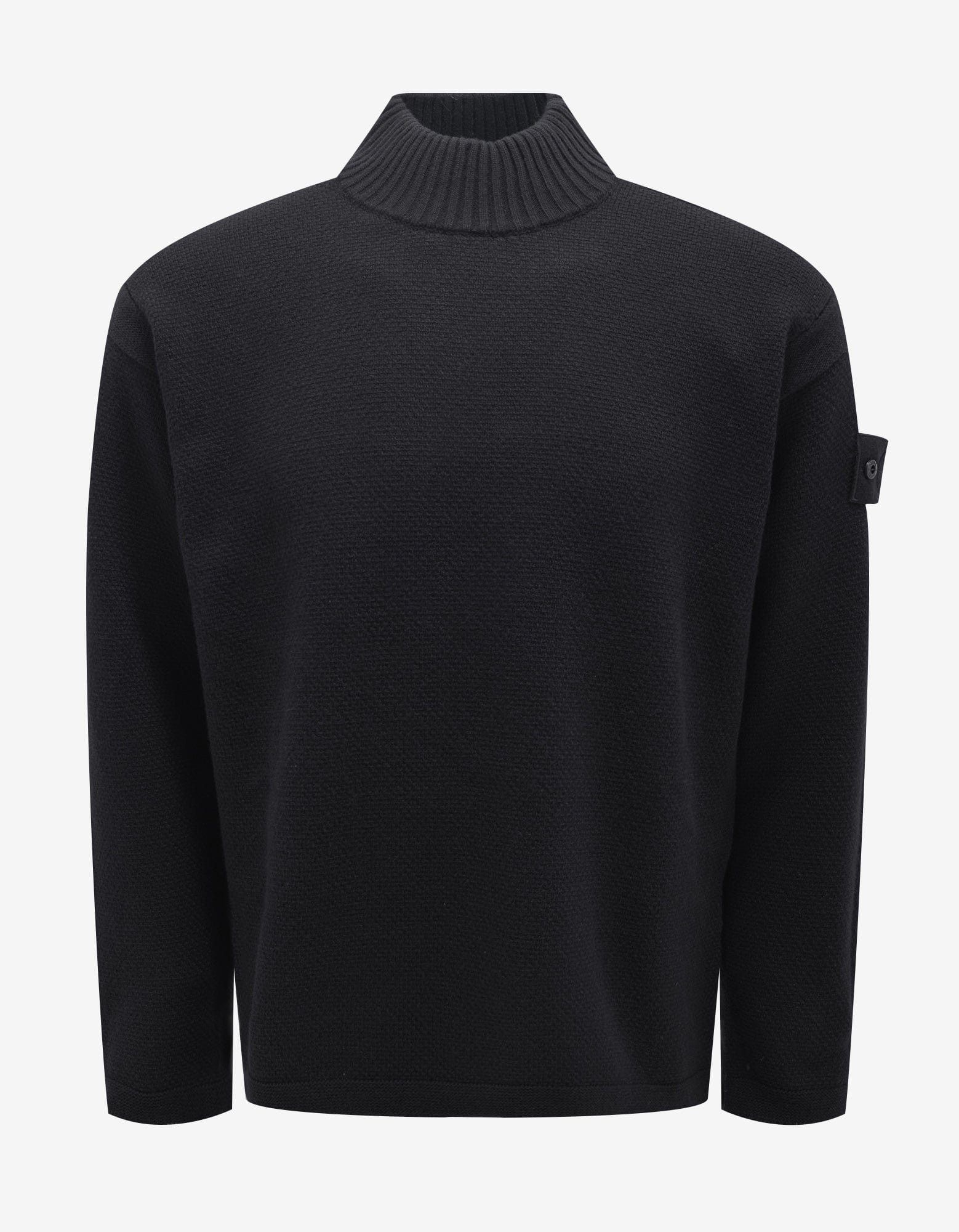 image of Stone Island Shadow Project Black Roll-Neck Sweater, Men's (Size XL)