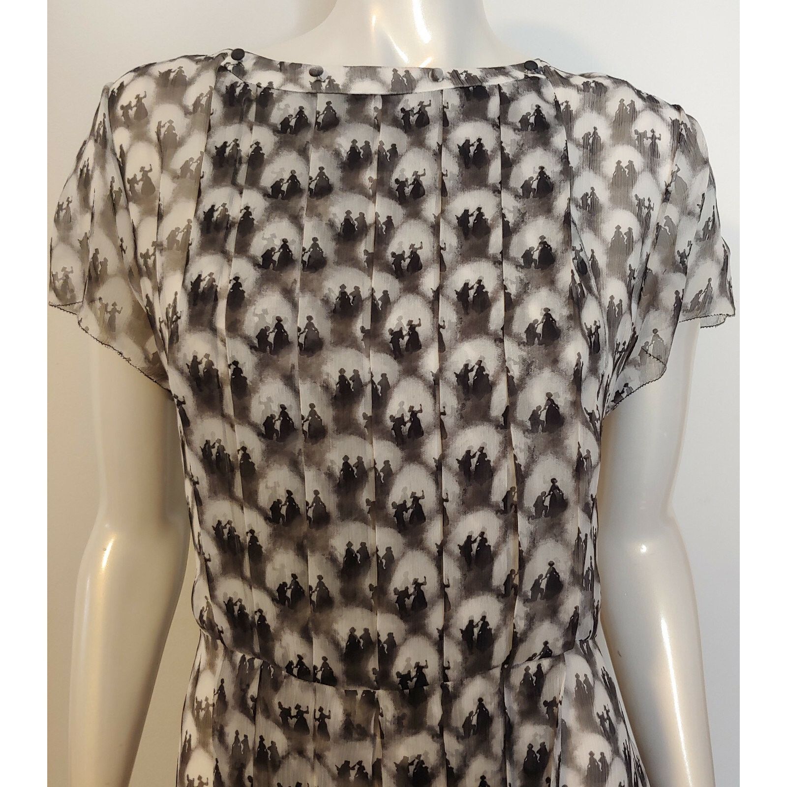Jason Wu Jason Wu Silk Dress 12 NWT Cream Black Victorian Couple Size XL / US 12-14 / IT 48-50 - 3 Thumbnail