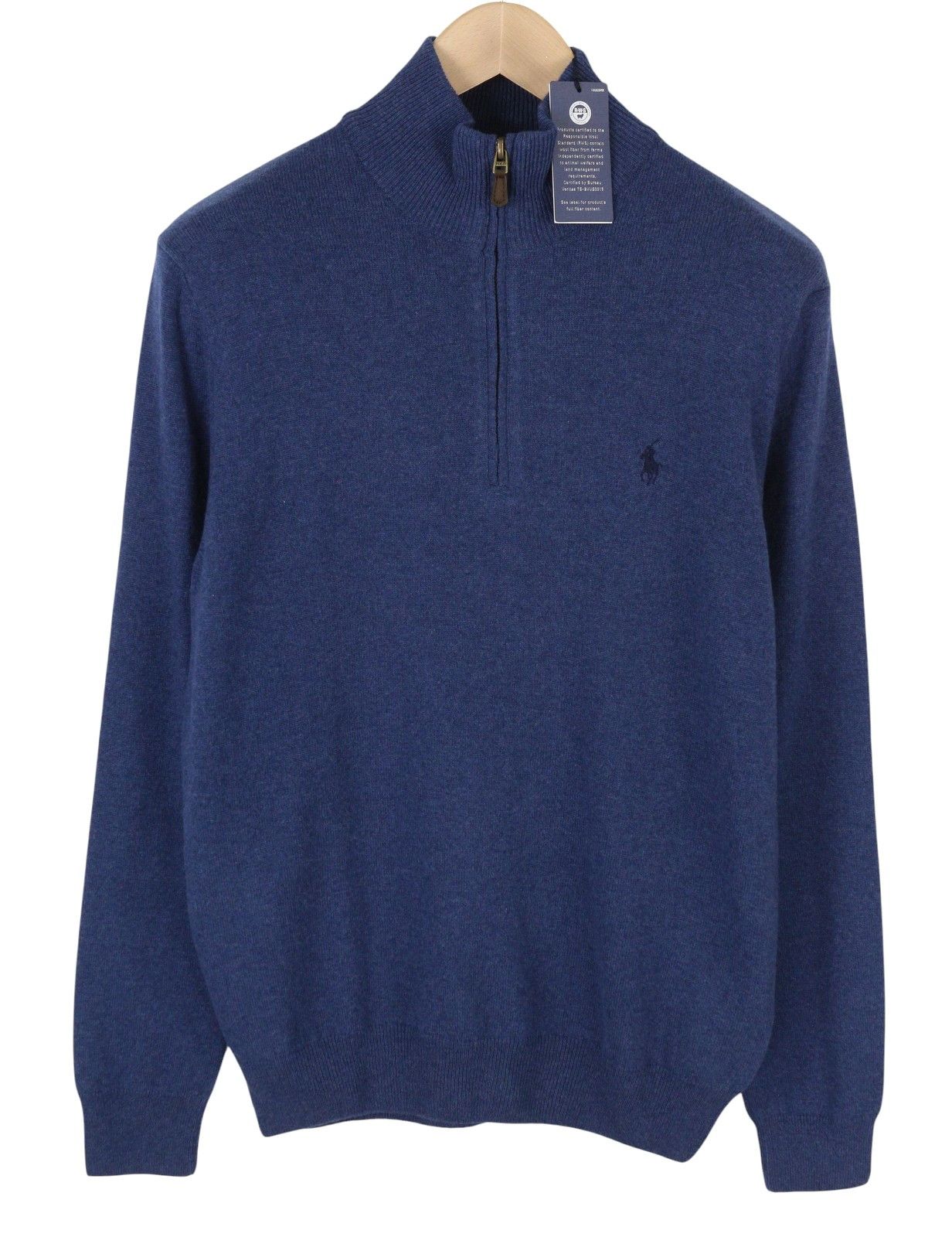 Ralph Lauren NAVY S Wool Tight Knit Half Zip Pullover 86948 Size US S / EU 44-46 / 1 - 2 Thumbnail