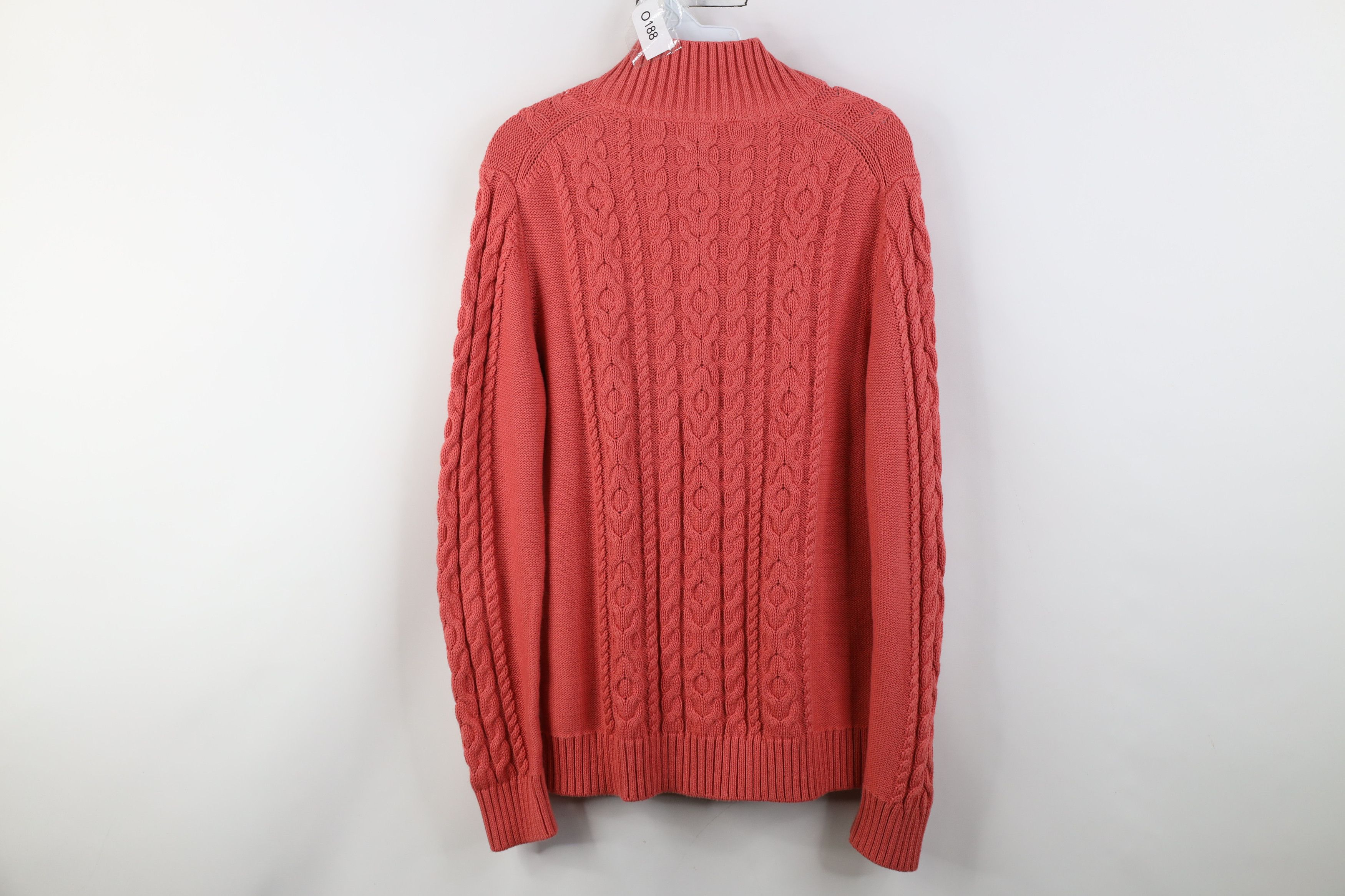L.L. Bean Vintage Y2K LL Bean Knit Fisherman Zip Sweater Salmon Pink Size L / US 10 / IT 46 - 9 Thumbnail
