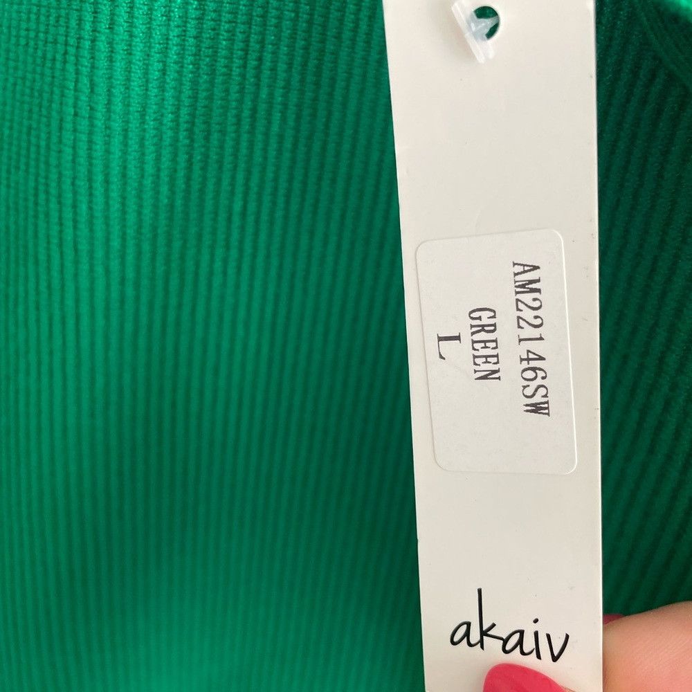 Other Akaiv green cross neck Bodycon mini dress Size L / US 10 / IT 46 - 2 Thumbnail