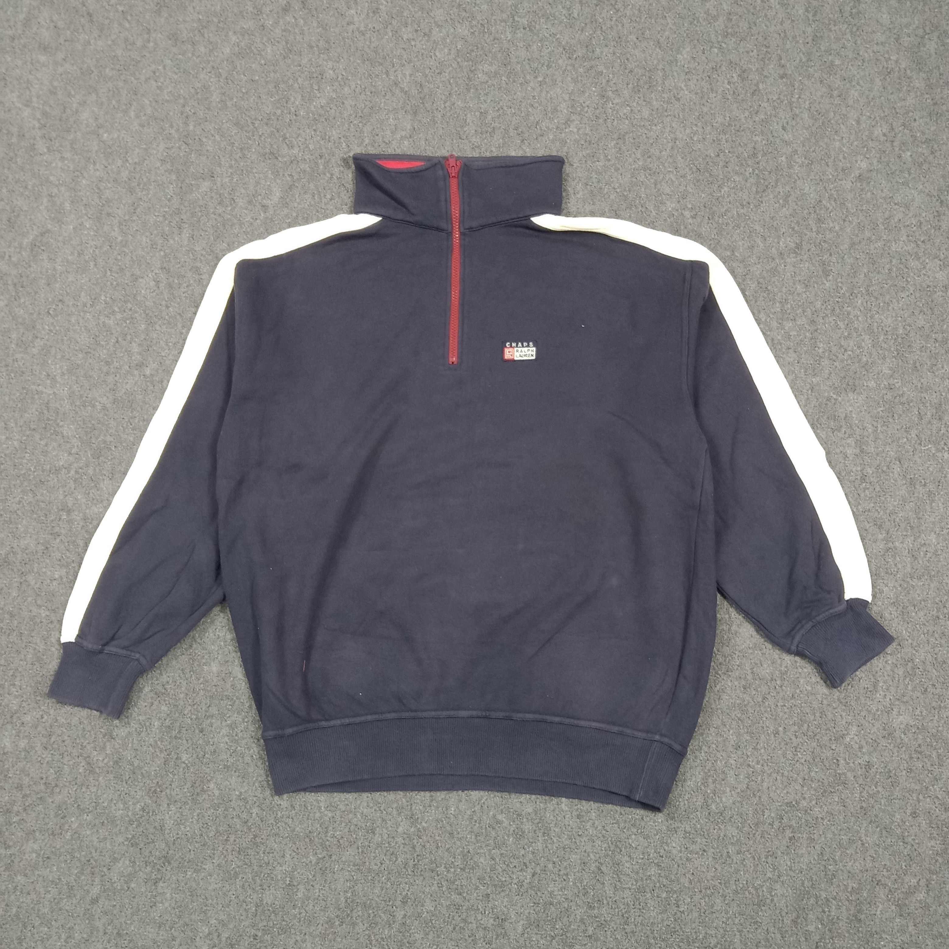 Chaps Ralph Lauren Vintage 90s Chaps Ralph Lauren Half Zipper Sweatshirt C282N5 Size US L / EU 52-54 / 3 - 1 Thumbnail
