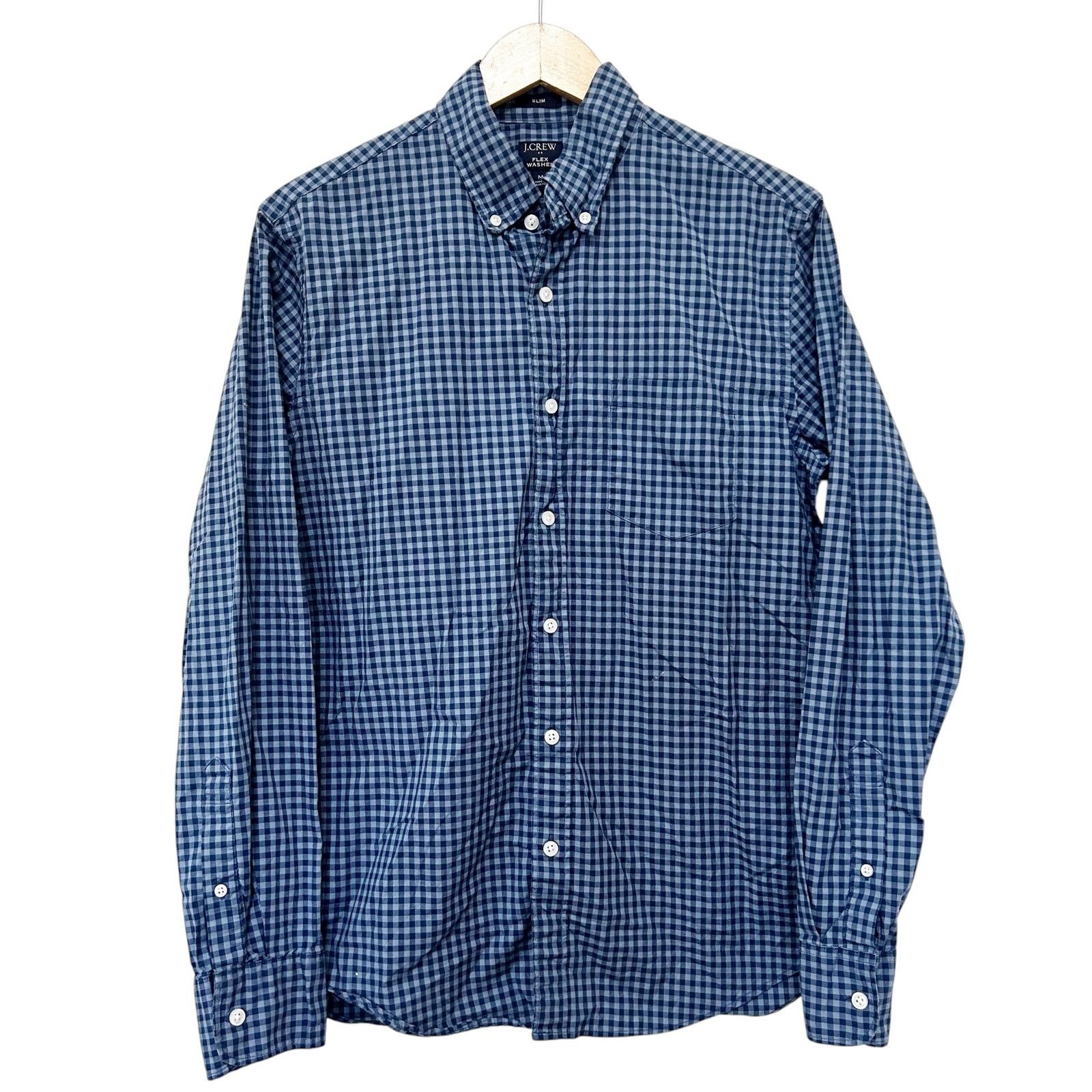 J.Crew J. Crew Blue Plaid Flex Washed Long Sleeve Button Down Sz M Size US M / EU 48-50 / 2 - 2 Thumbnail