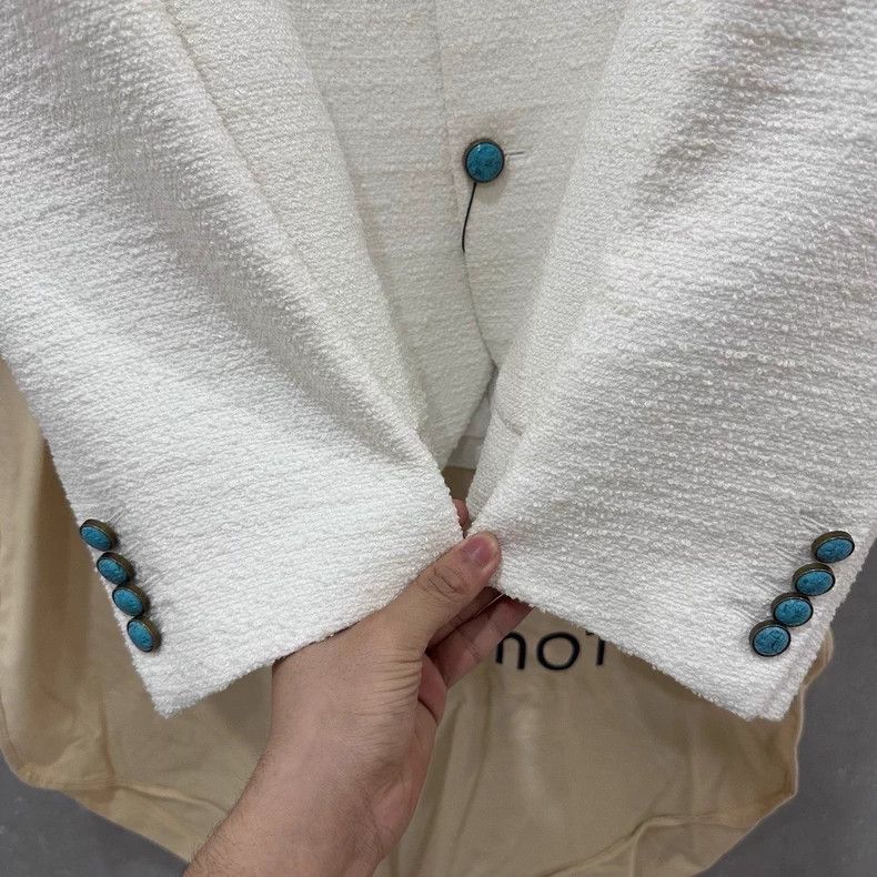 Louis Vuitton Louis Vuitton White Turquoise Collarless Jacket Size US S / EU 44-46 / 1 - 3 Thumbnail