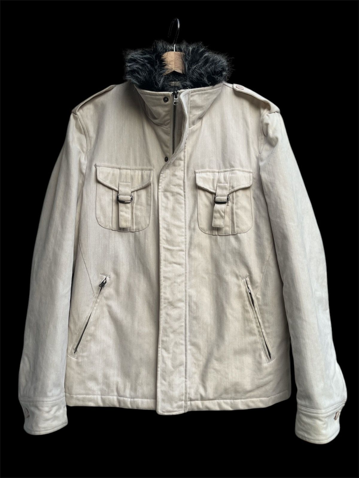 14th Addiction Louis Chavlon Faux Fur Collar Moleskin Jacket Size US L / EU 52-54 / 3 - 2 Thumbnail