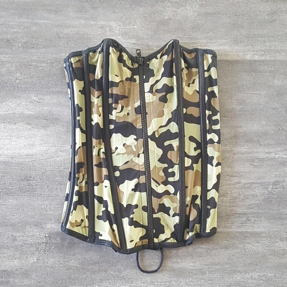 Designer Black Camo Front Zip Military Adult Costume Size ONE SIZE - 3 Thumbnail