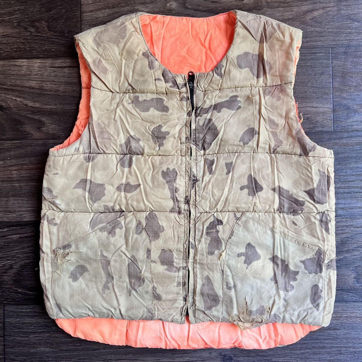 Vintage Vintage Sand Camo Sunfaded Hunting Vest /w Repairs Size US L / EU 52-54 / 3 - 1 Thumbnail