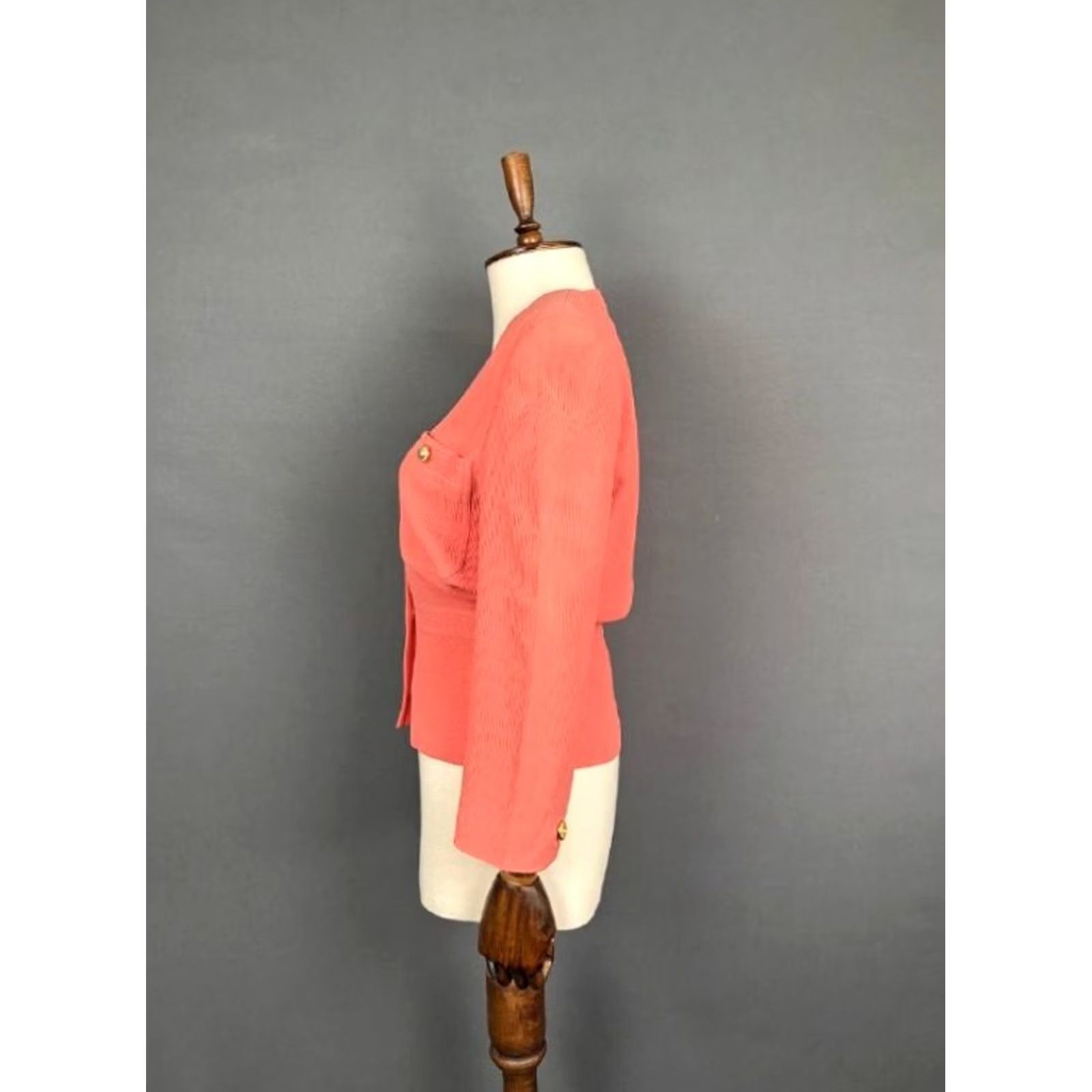 Valentino Valentino Cardigan Sweater Pink Merino Long Sleeve Button Up Womens Size One Size Size ONE SIZE - 4 Thumbnail