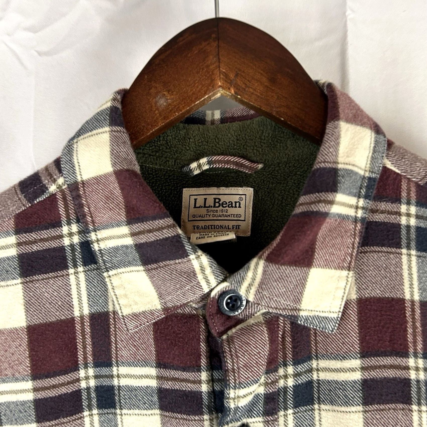 Vintage VINTAGE LL Bean Men Shacket Med Plaid Fleece Lined Flannel Shirt Jacket 298189 Outdoor Size US M / EU 48-50 / 2 - 3 Thumbnail