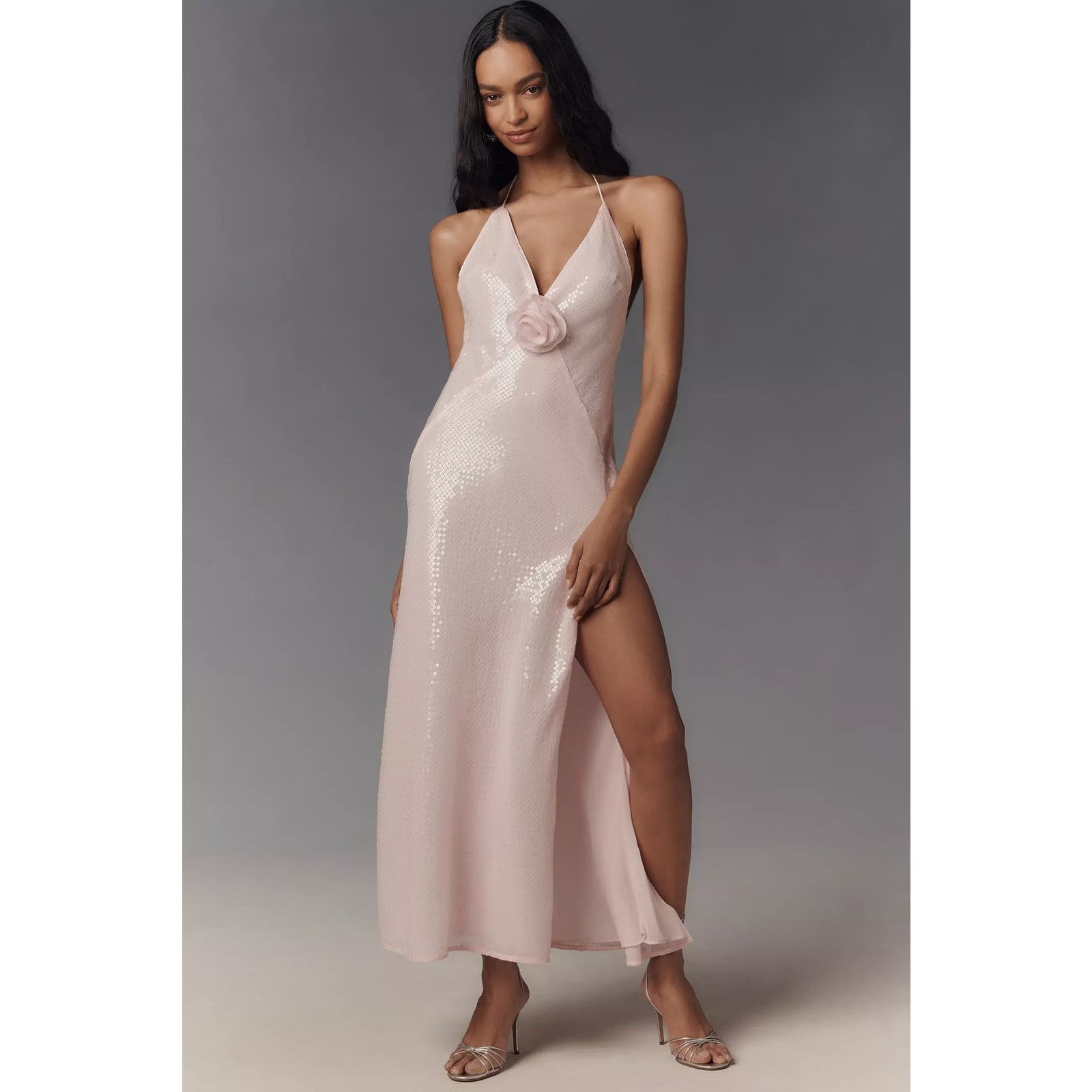 Anthropologie NWT Bardot Aradia Sequin Halter Slip Dress $179 Sz 6 Pink Size M / US 6-8 / IT 42-44 - 1 Thumbnail