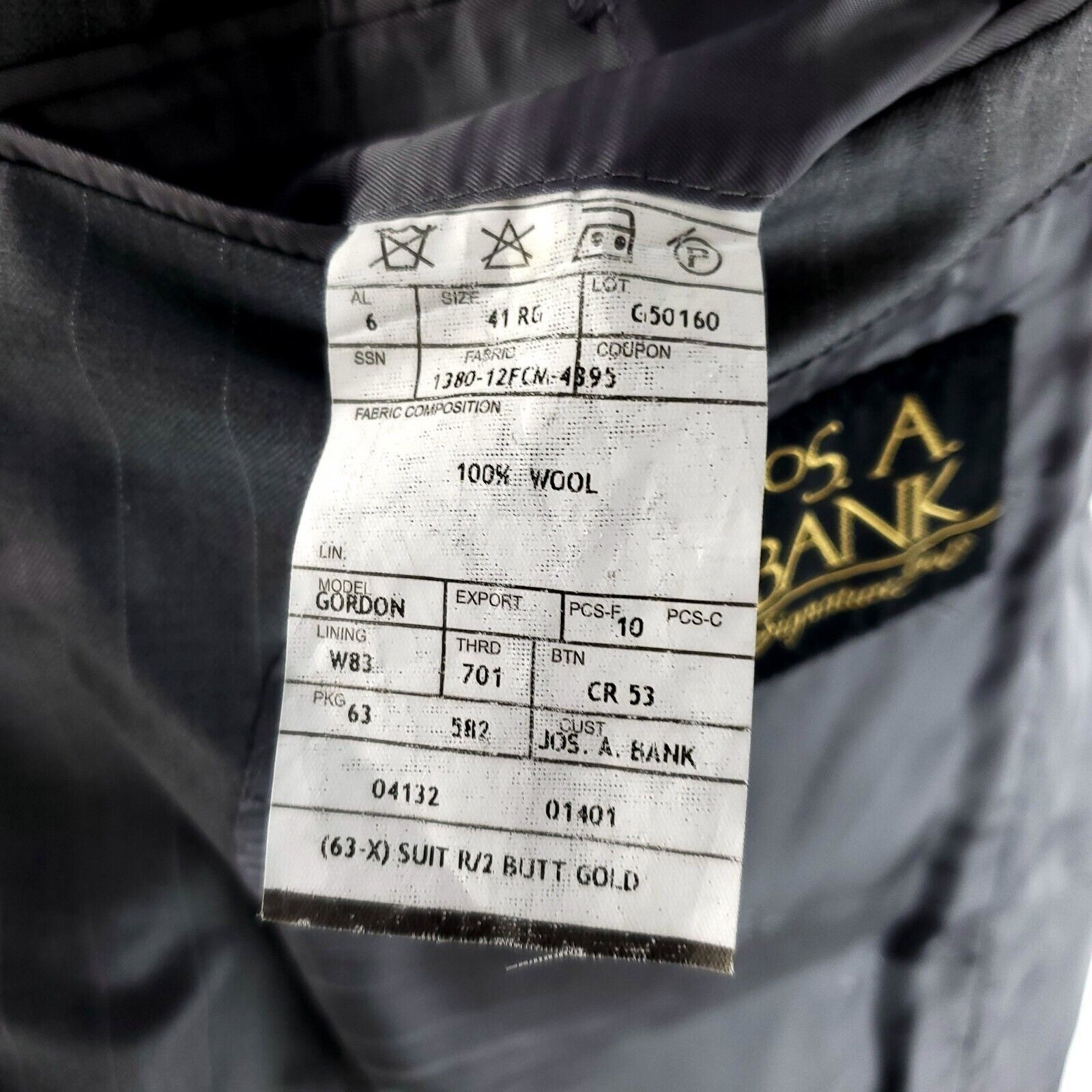 Jos. A. Bank Jos A Bank Signature 150s Wool 2 Button 2 Piece Suit 40R Gra Size 40R - 9 Thumbnail