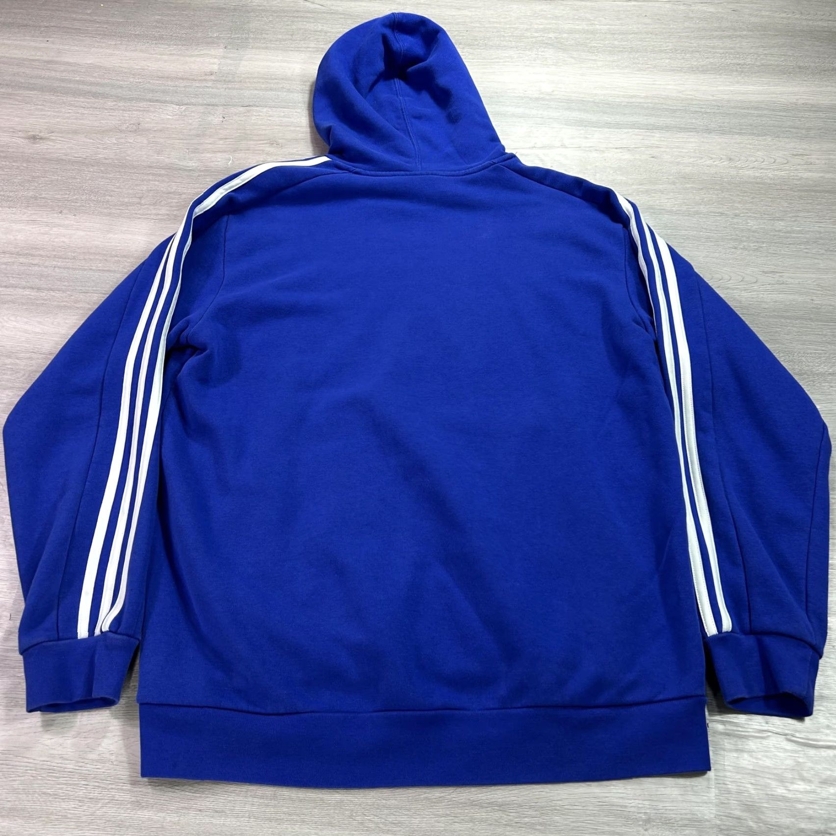 Adidas Adidas Hoodie Mens Large Blue Three Stripe Fleece Pullover Sweatshirt IJ8934 Size US L / EU 52-54 / 3 - 2 Thumbnail