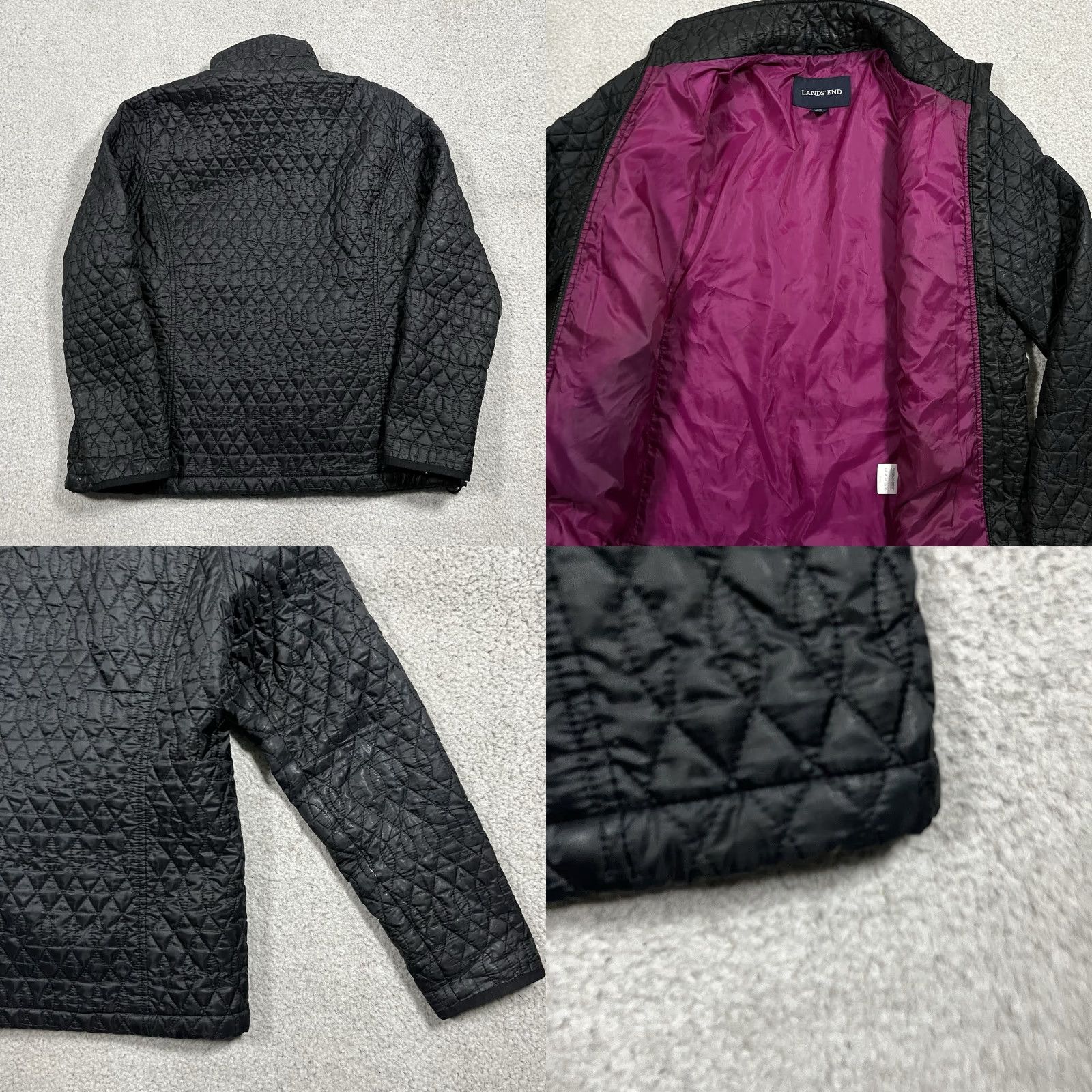 Lands' End Lands' End Jacket Womens L Primaloft Diamond Quilted Insulated Full Zip Packable Black Size L / US 10 / IT 46 - 8 Thumbnail
