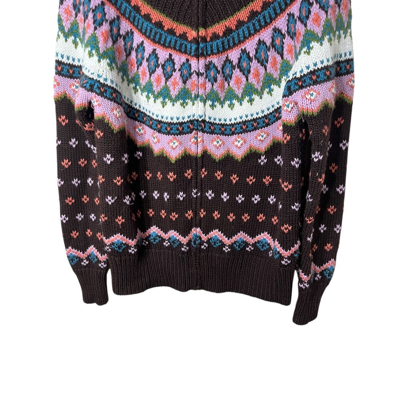 Other Vintage Moda International Wool Blend Fair Isle Zip Front Sweater Size Medium Size M / US 6-8 / IT 42-44 - 3 Thumbnail