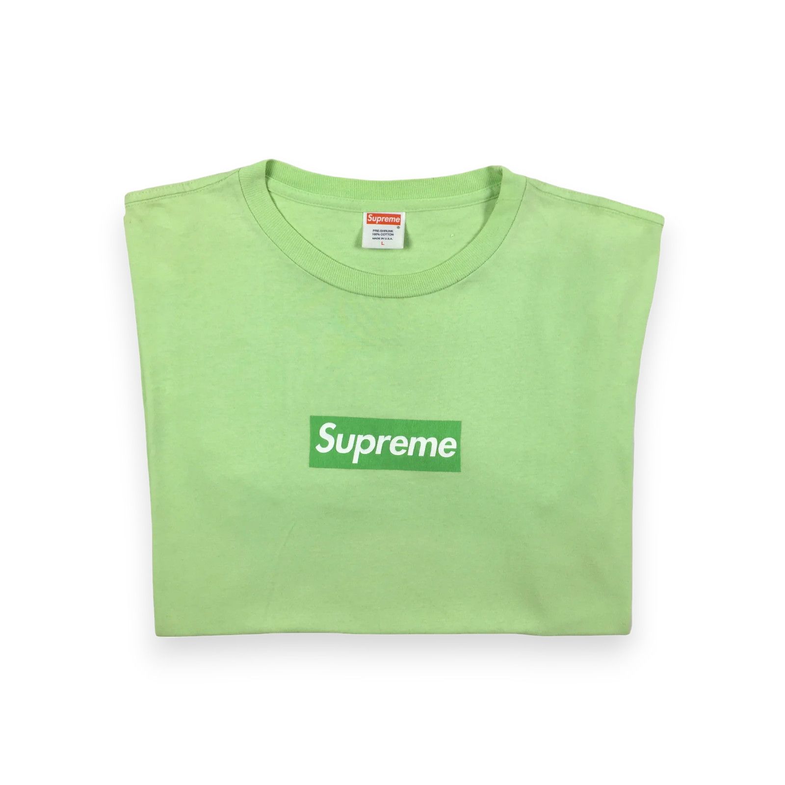 Supreme 2007 Supreme Lime Green Box Logo Tee Size US L / EU 52-54 / 3 - 1 Thumbnail