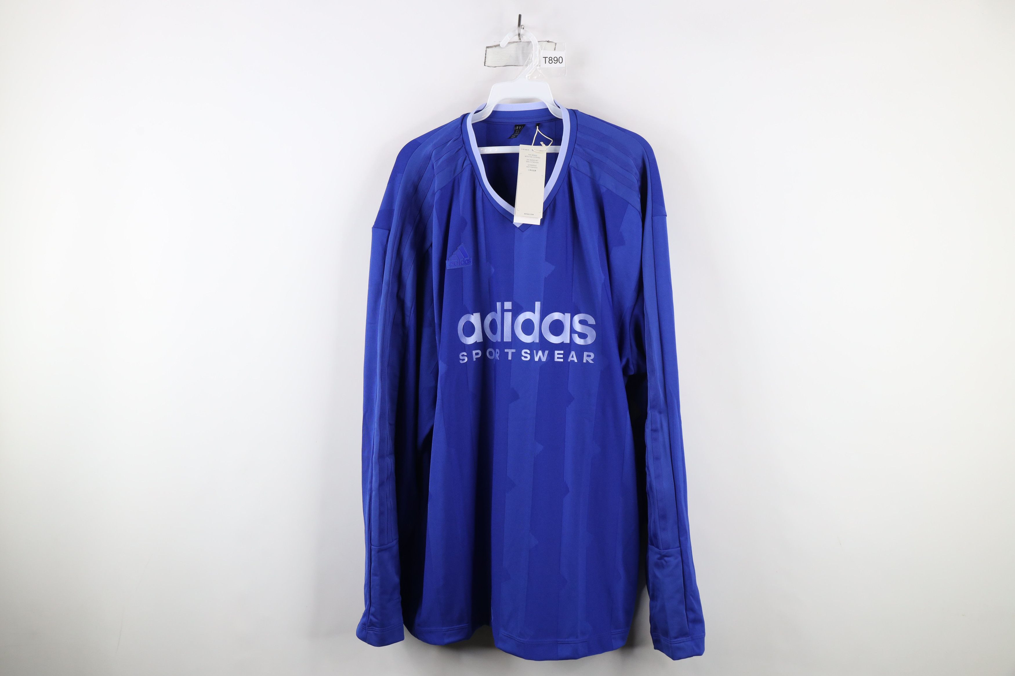 Adidas × Vintage New Deadstock Retro Adidas Striped Long Sleeve Soccer Jersey Size US XL / EU 56 / 4 - 1 Thumbnail