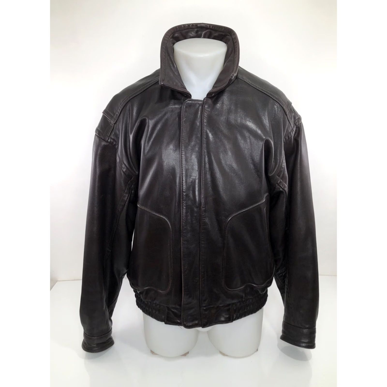 Banana Republic BANANA REPUBLIC Leather Bomber Jacket Mens 46 Brown Leather Thick Sturdy Jacket Size US S / EU 44-46 / 1 - 2 Thumbnail