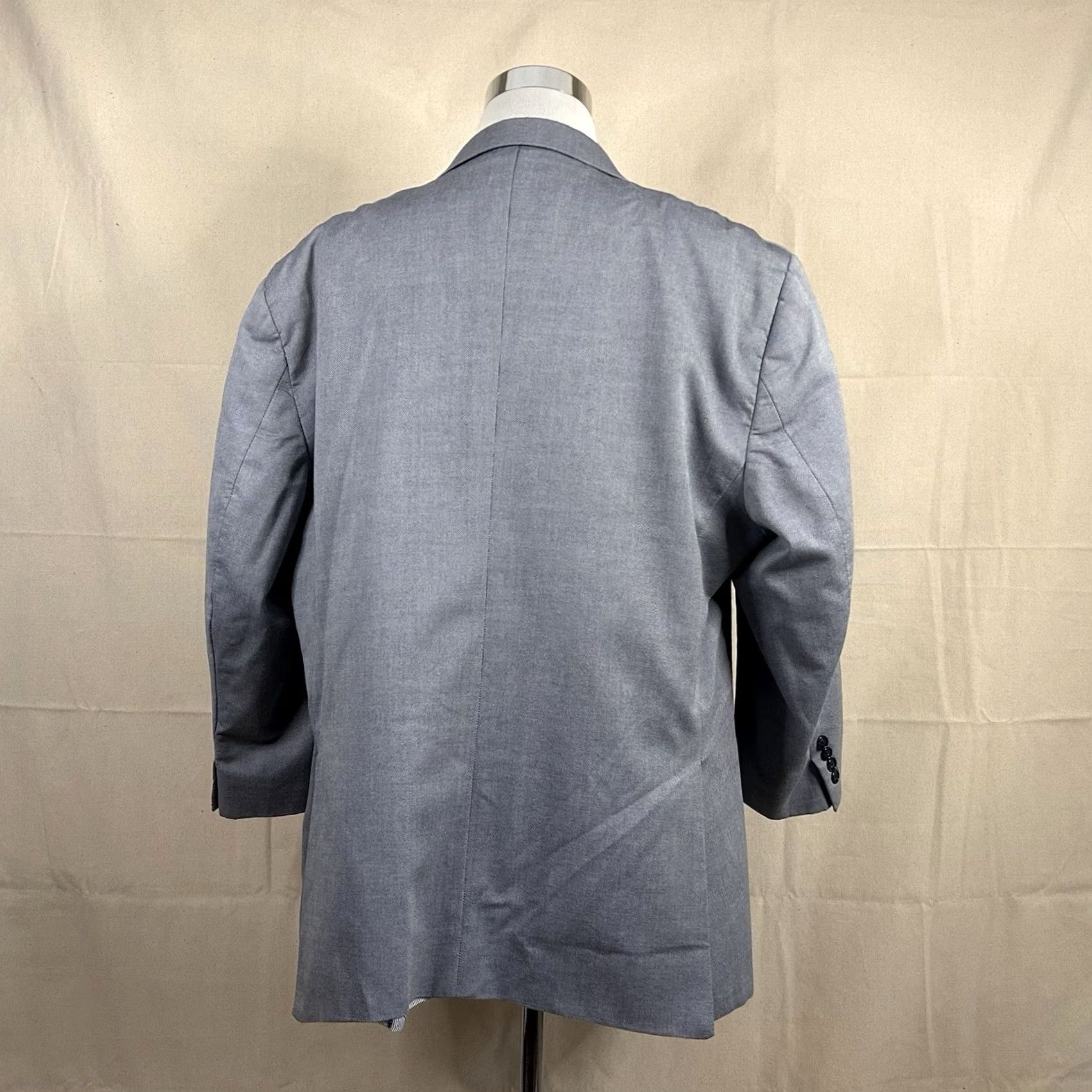 Jos. A. Bank Jos A Bank Sport Coat Gray Cotton Wool 2 Button Double Vented 52R Adult Mens Regular Tailored Fit Jacket Coat Notch Lapel Size US XS / EU 42 / 0 - 7 Thumbnail