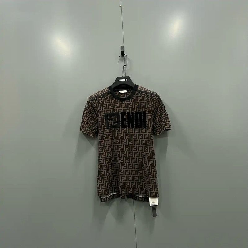Fendi Fendi Summer Brown Cotton Logo T-Shirt 0089 Size XXS / US 00 / IT 34 - 1 Thumbnail