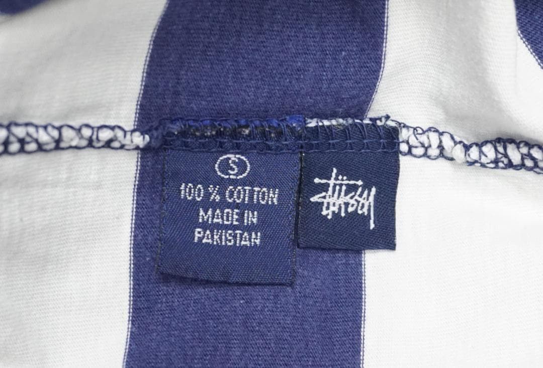 Vintage 90's Stussy ストライプ T-シャツ ビンテージ Size US XXS / EU 40 - 4 Thumbnail