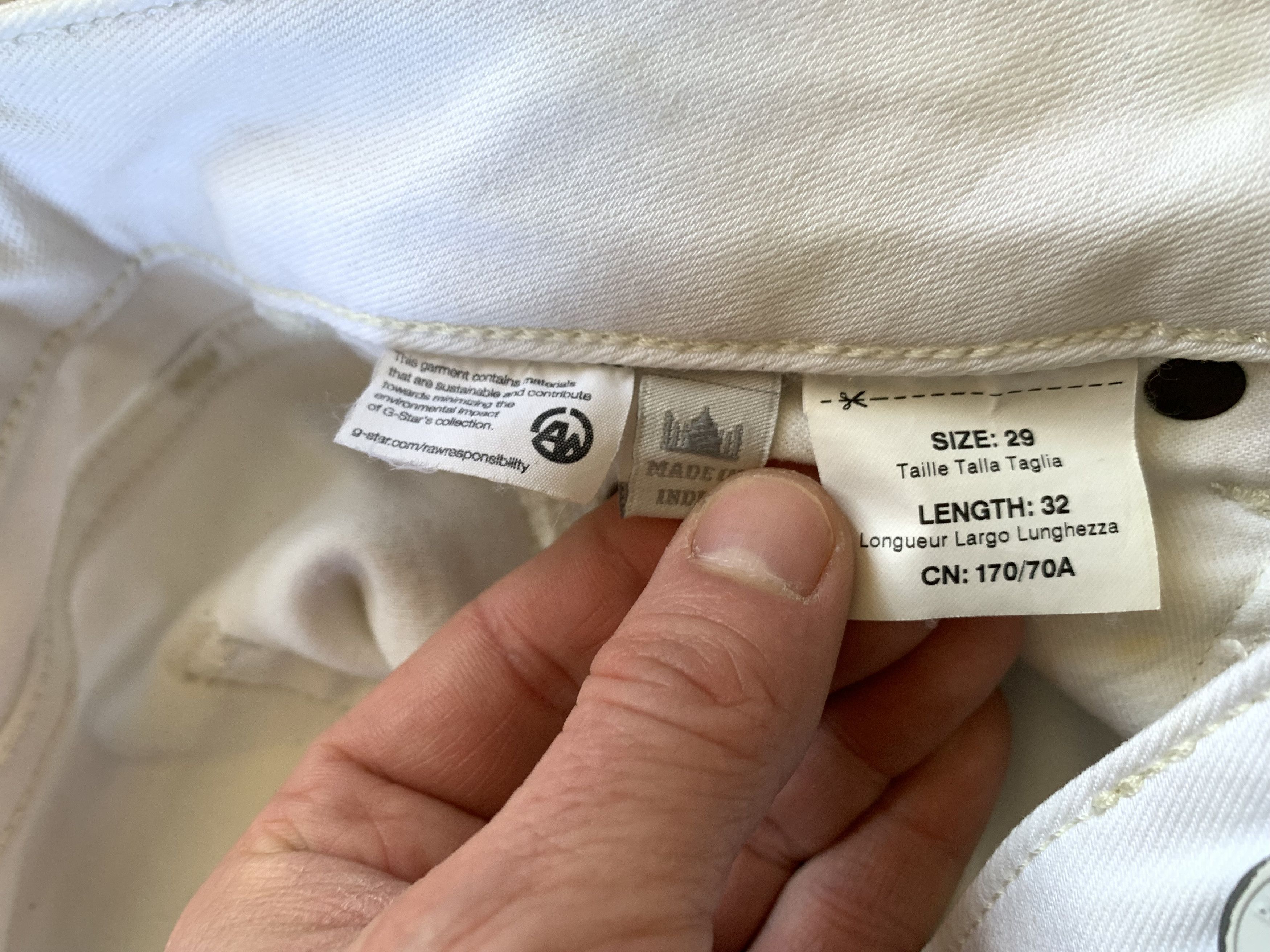 G-Star × Vintage G Star 3301 Vintage White Jeans Size 29" - 9 Thumbnail