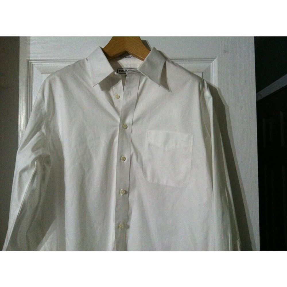 Paul Fredrick PAUL FREDRICK MENS WHITE 100%COTTON DRESS SHIRT SIZE:16.5/33 Size US L / EU 52-54 / 3 - 2 Thumbnail