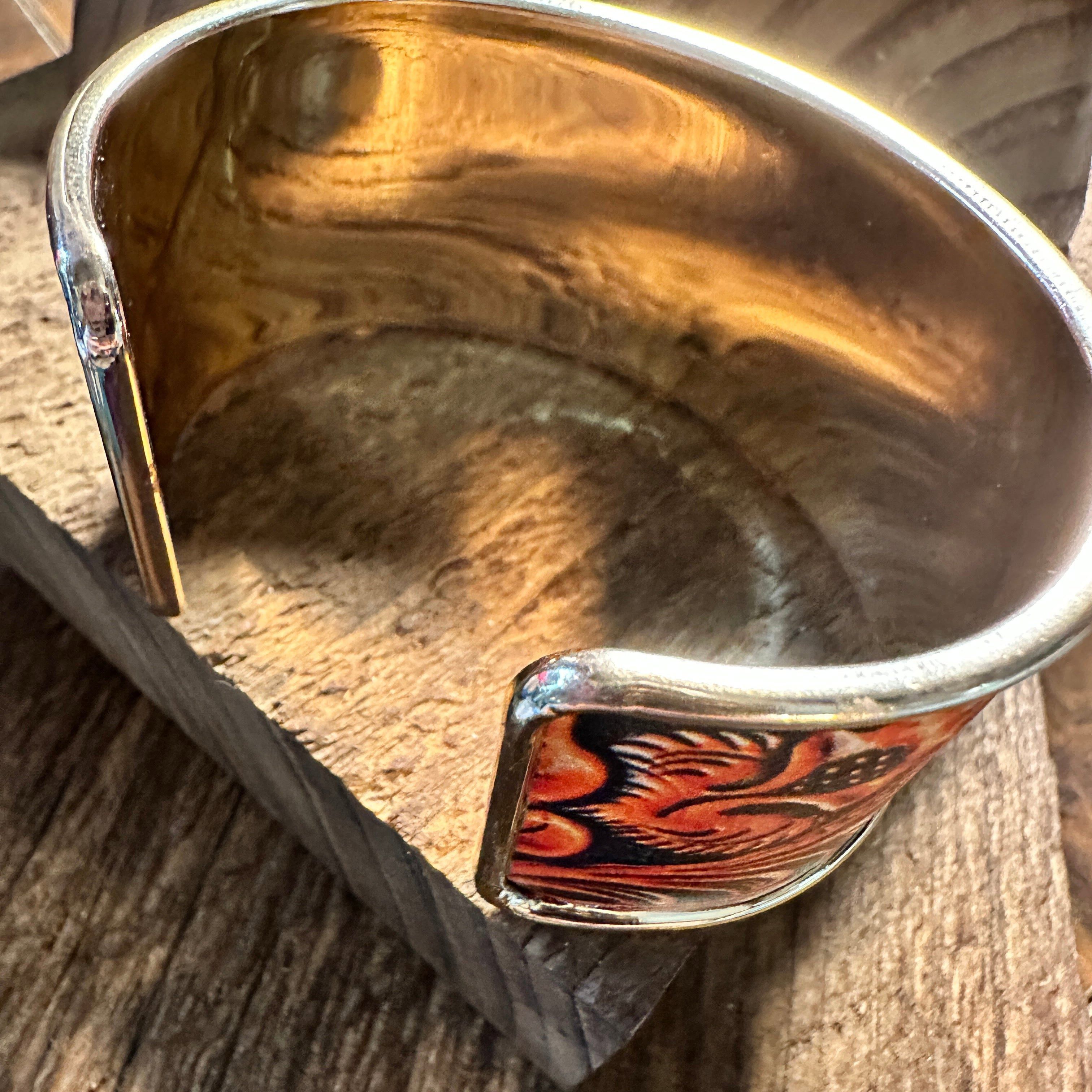 Other Boho Southwestern Floral Wide Cuff Bangle Bracelet, Ships in Size ONE SIZE - 3 Thumbnail