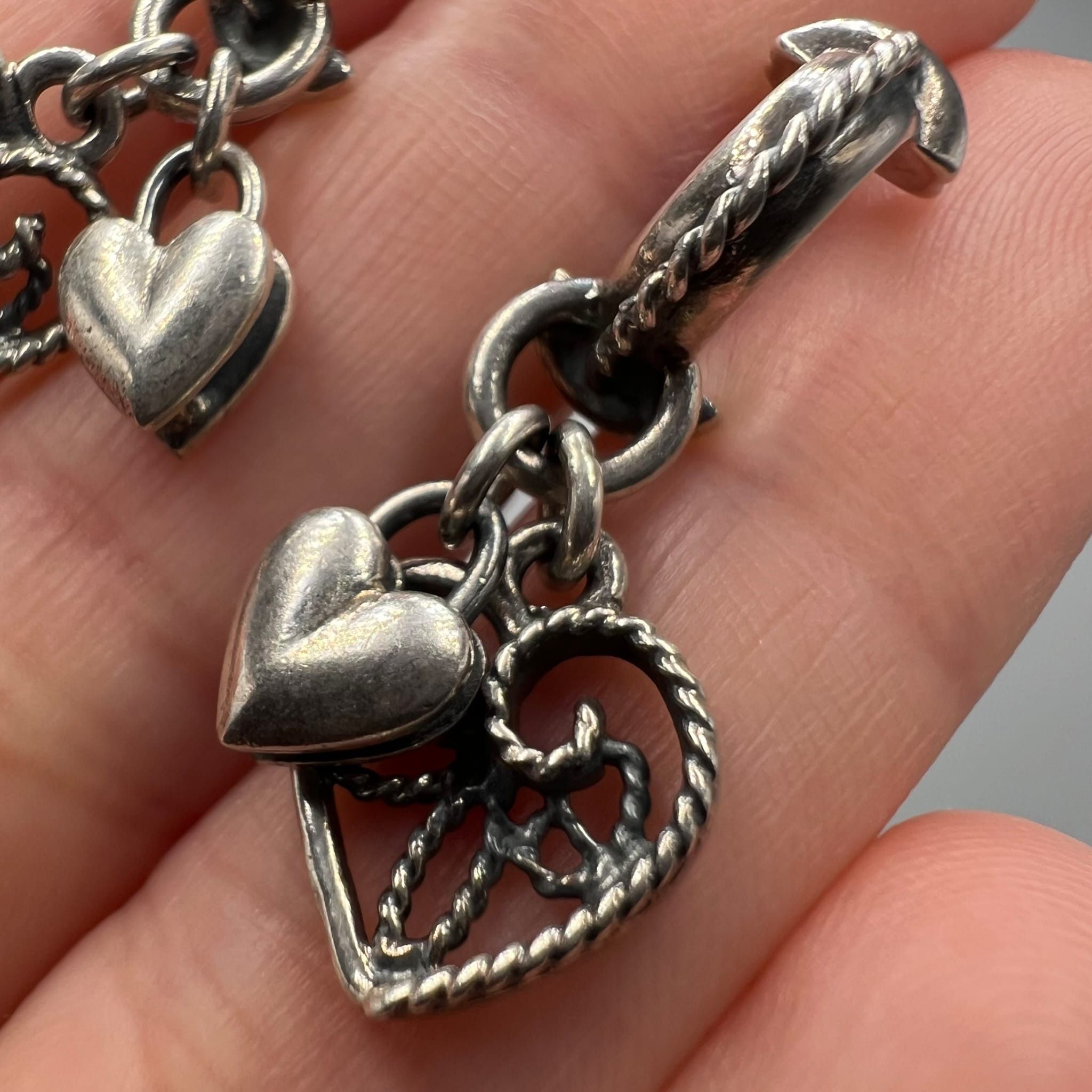 Vintage Vintage Sterling Silver 925 Women Heart Dangle Earrings Size ONE SIZE - 6 Thumbnail