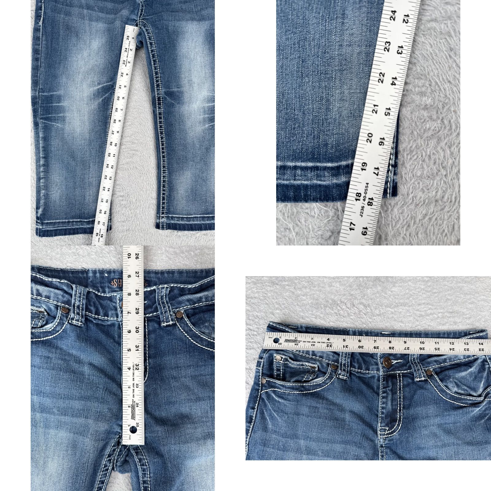 Vintage Shyanne Jeans Women 28 Blue Denim Distressed Straight Leg 28x18 Cotton Blend 5-Pocket Size 28" / US 6 / IT 42 - 8 Thumbnail