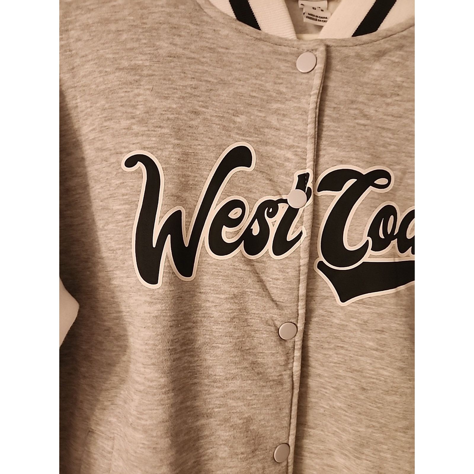 Other Refuge Athletic West Coast Script Gray Varsity Jacket Size M Size M / US 6-8 / IT 42-44 - 4 Thumbnail