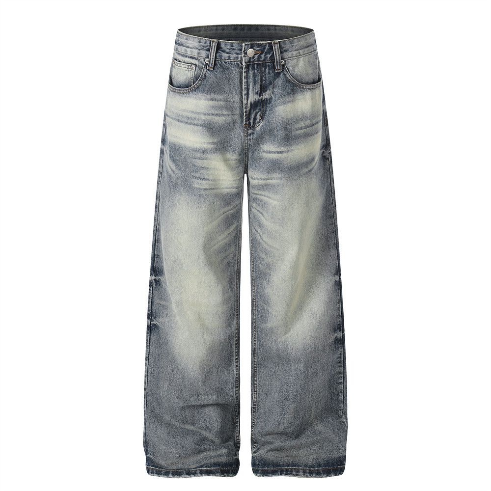 Vintage Punk Retro Gradient Washed Jeans for Men Size US 32 / EU 48 - 1 Thumbnail