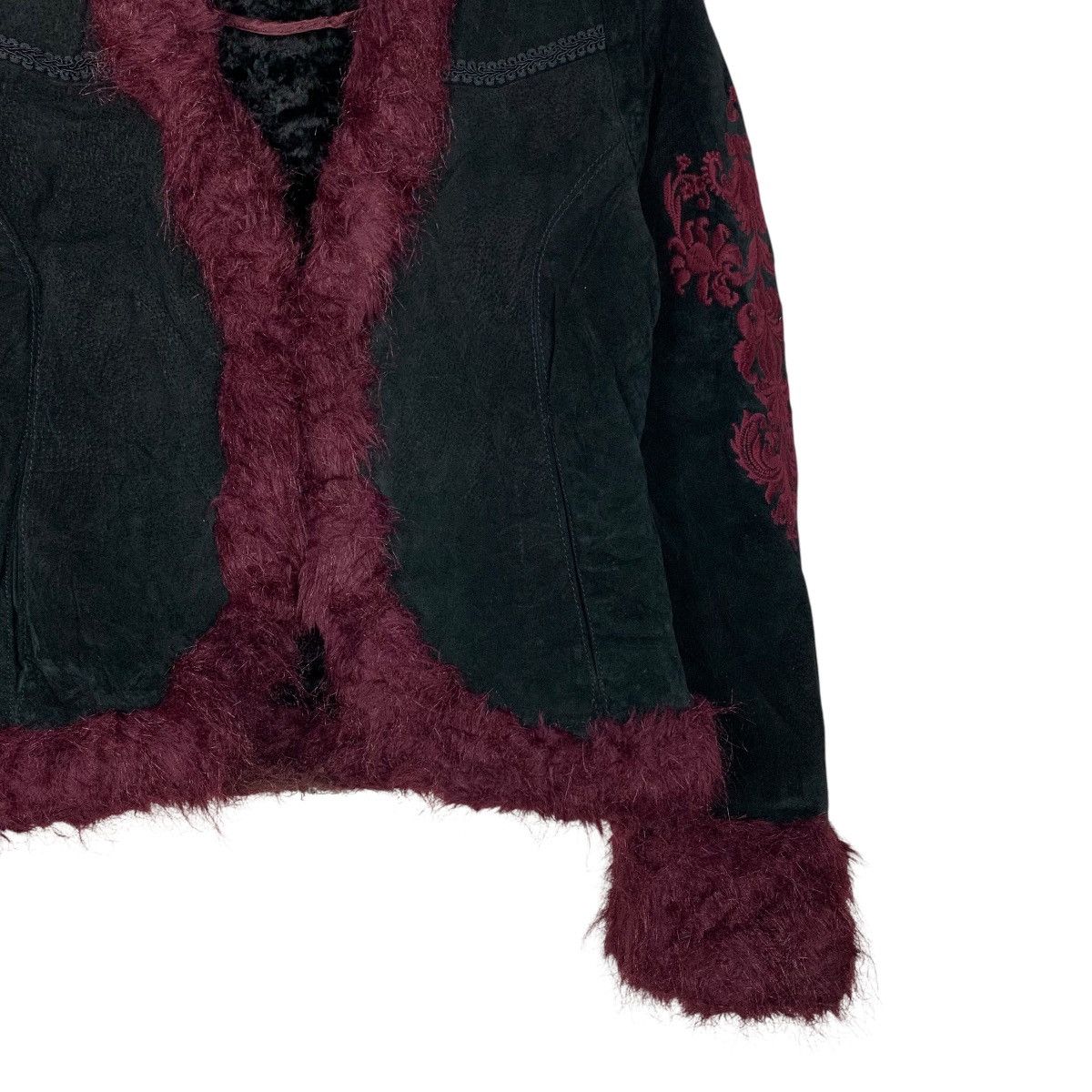 Wilsons Leather WILSONS LEATHER Fur Lined Suede Jacket Crop Jacket #2166-C95 Size S / US 4 / IT 40 - 4 Thumbnail