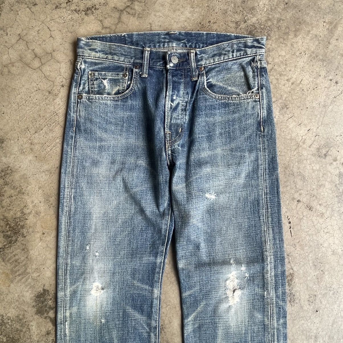 Spellbound 🔥🇯🇵Vintage Spellbound Stoned Washed Ripped Distress Jeans Size US 31 - 2 Thumbnail
