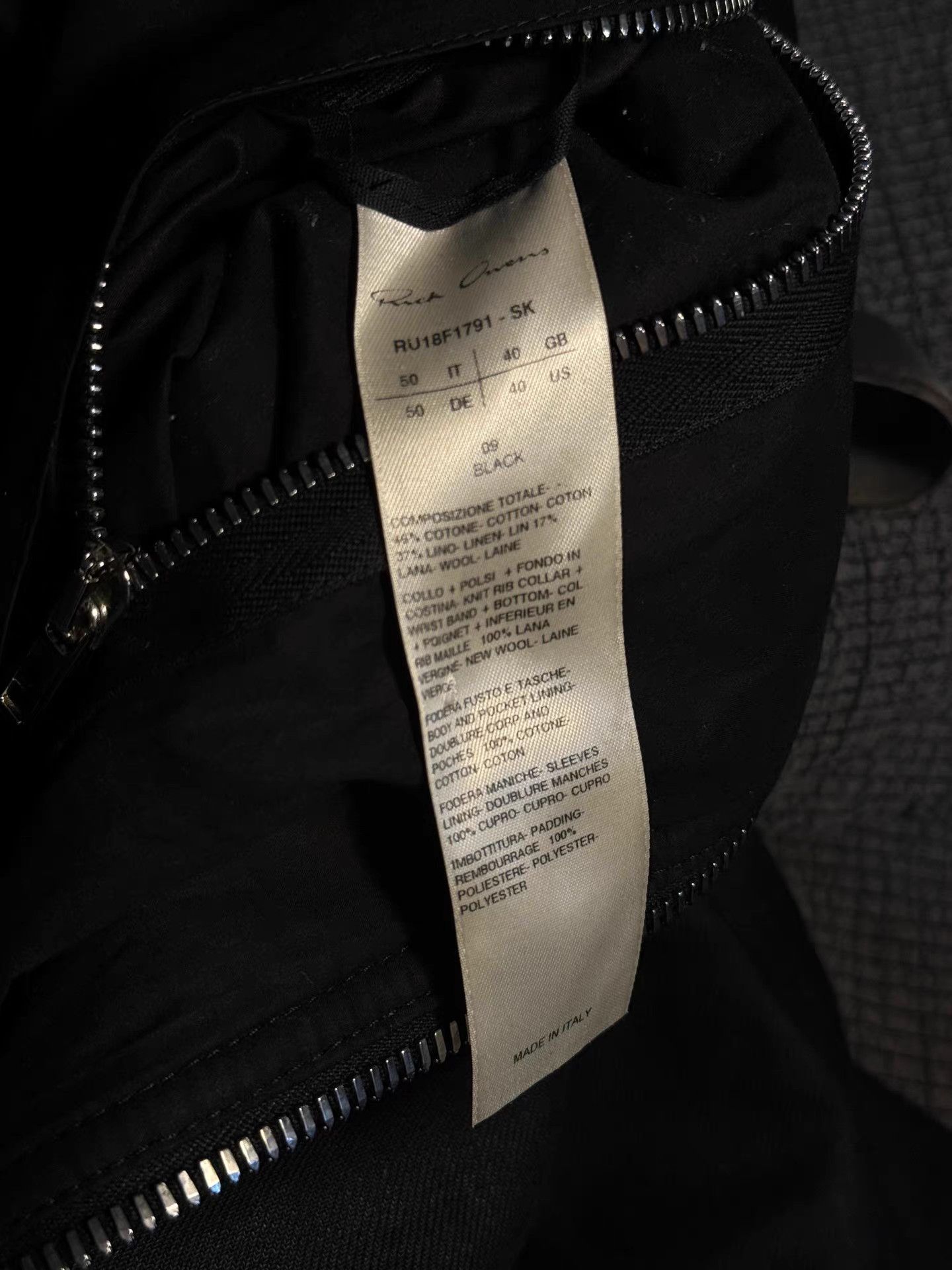 Rick Owens Rick Owens 18FW mainline flight jacket Size US M / EU 48-50 / 2 - 6 Thumbnail