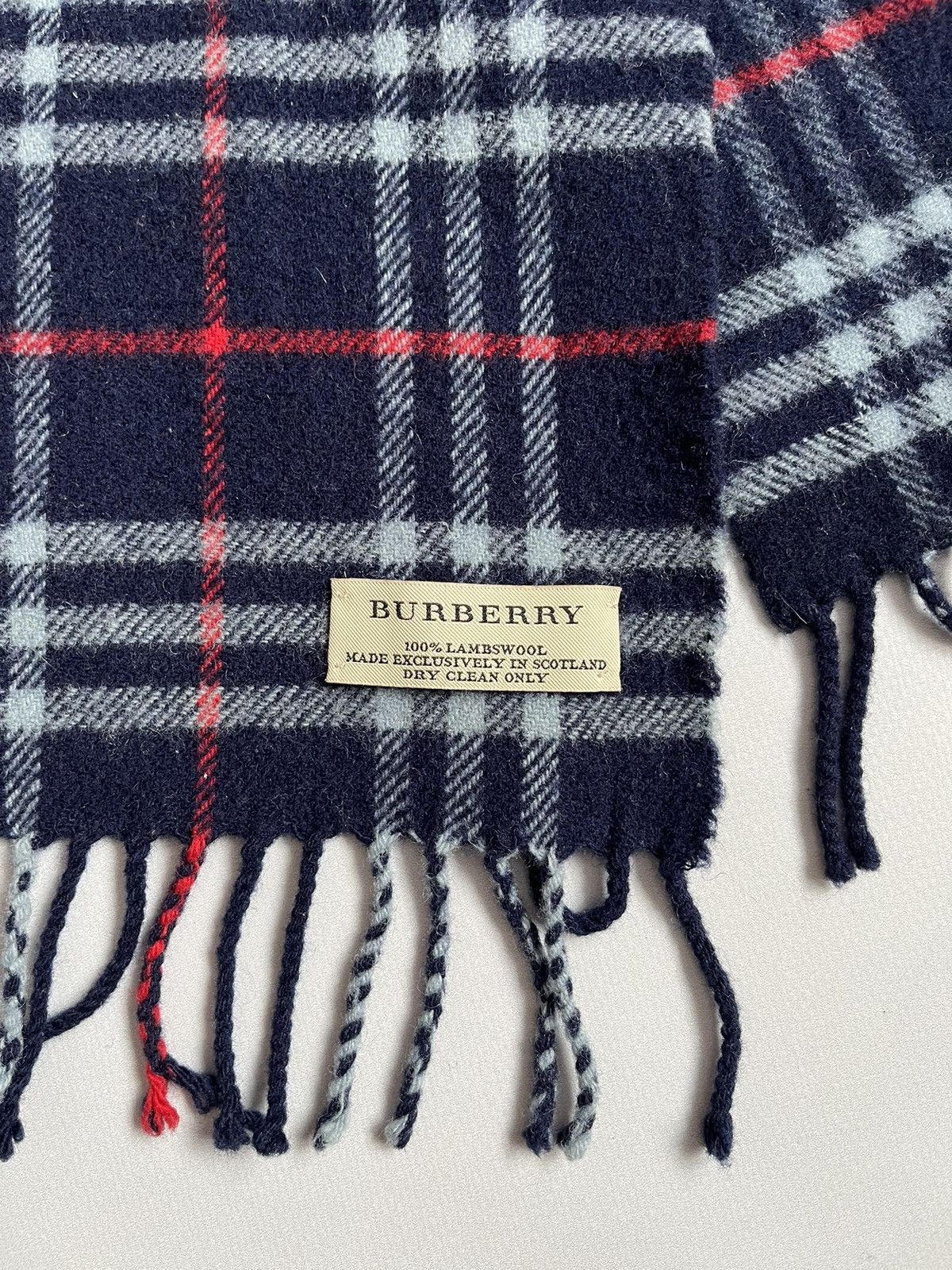 Burberry Burberry London Blue Checkered Plaid Lambswool Scarf Scarve Size ONE SIZE - 6 Thumbnail