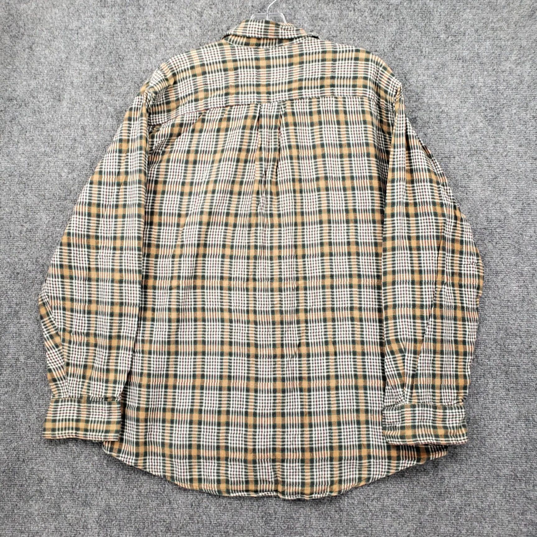 Oleg Cassini Oleg Cassini Shirt Mens L Large Button-Down Beige Plaid Cotton Size US L / EU 52-54 / 3 - 2 Thumbnail