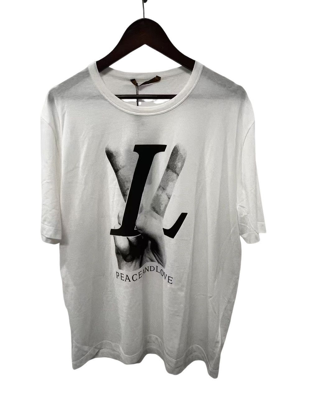 Louis Vuitton Hand LV Large Motif Peace and Love T Shirt | Grailed