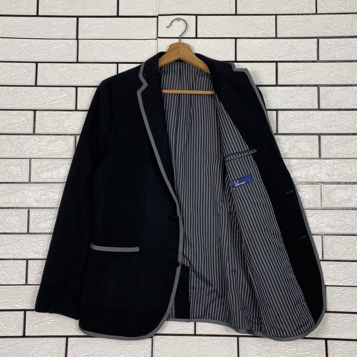 Fred Perry 📌Vintage Chore Button Jacket Fred Perry Striped Lining Size US L / EU 52-54 / 3 - 12 Thumbnail