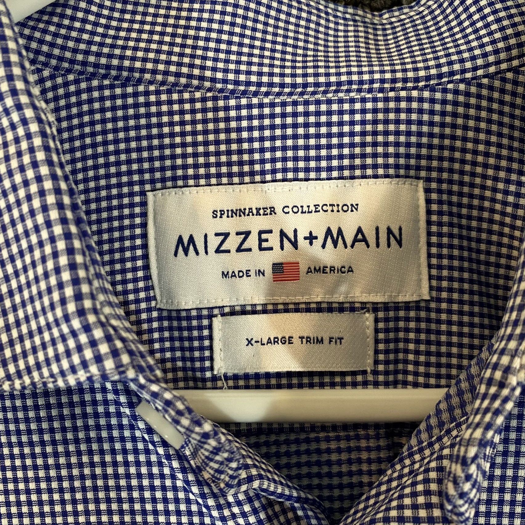 Mizzen+Main Mizzen+Main Shirt Mens XL Trim Fit Blue Check Button Up Spinnaker Long Sleeve Size US XL / EU 56 / 4 - 3 Thumbnail