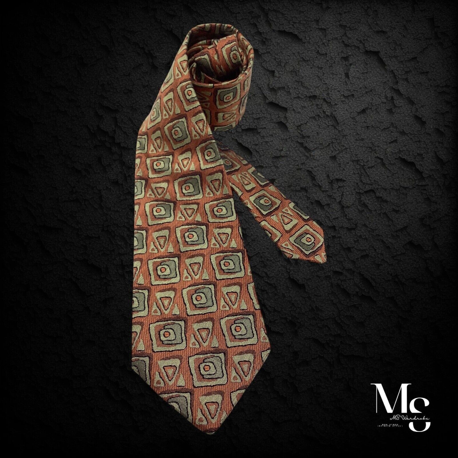 Versace GIANNI VERSACE Vintage Brown Art Print Silk Tie Made In Ital Size ONE SIZE - 1 Thumbnail