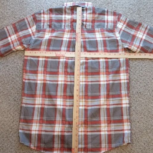 Wrangler Wrangler Shirt Mens Small Orange Gray Plaid Short Sleeve Button Up Size US S / EU 44-46 / 1 - 6 Thumbnail