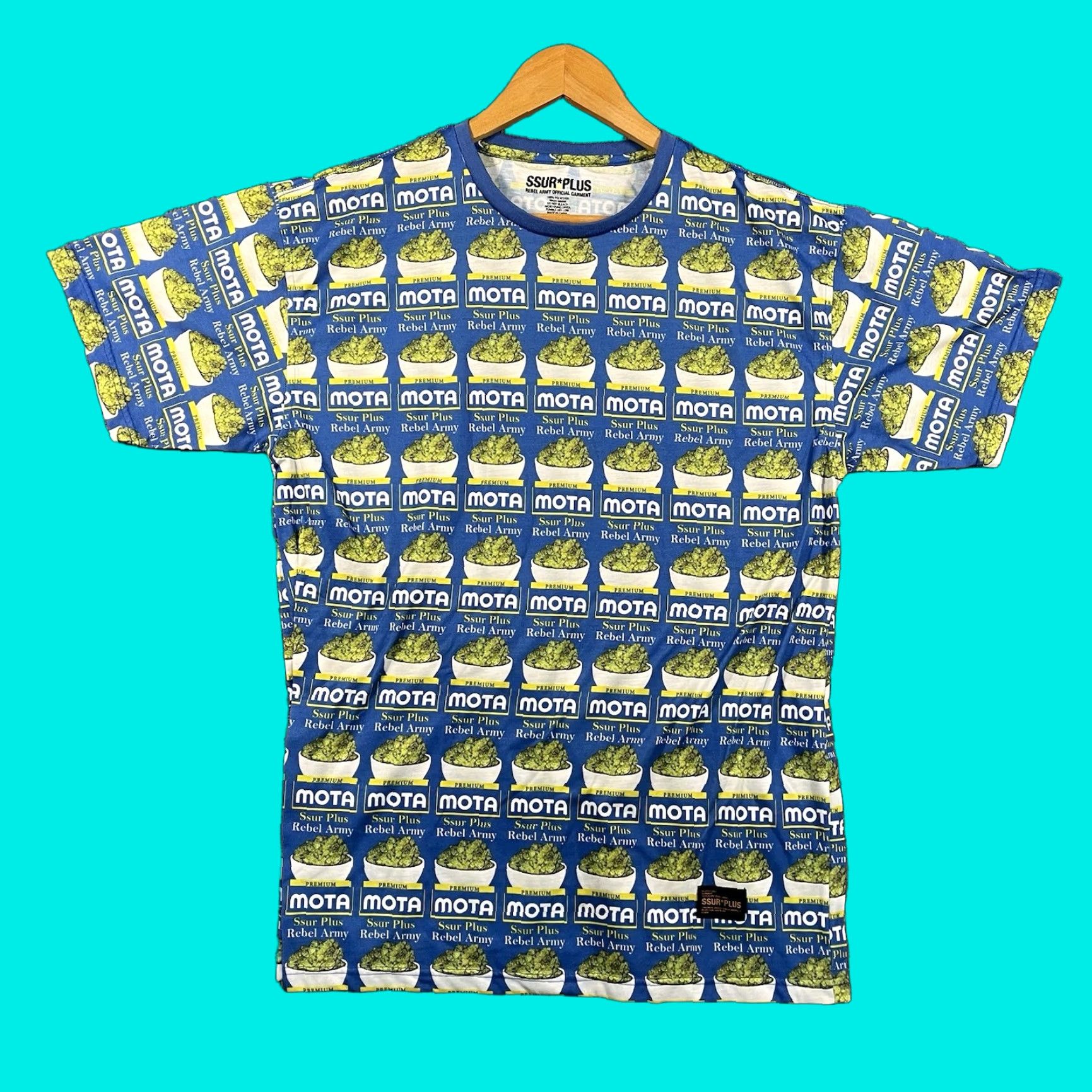 Vintage VINTAGE SSUR Streetwear T-Shirt Mens L Blue Cotton Crew Neck Short Sleeve Mota AOP RARE Y2K Graphic Print Size US L / EU 52-54 / 3 - 1 Thumbnail