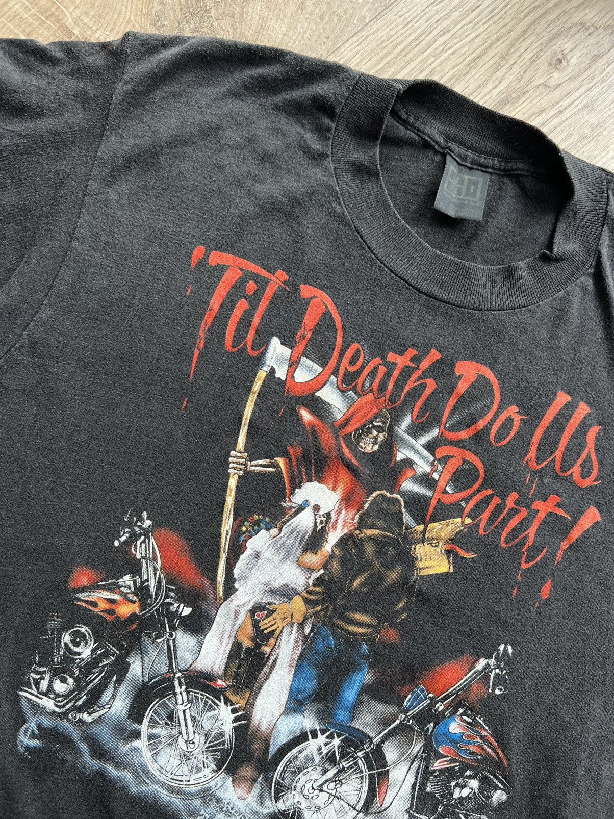 Vintage Mega Rare Vintage 1990 BIKER TIL DEATH DO US PART! 90’s Size US L / EU 52-54 / 3 - 3 Thumbnail