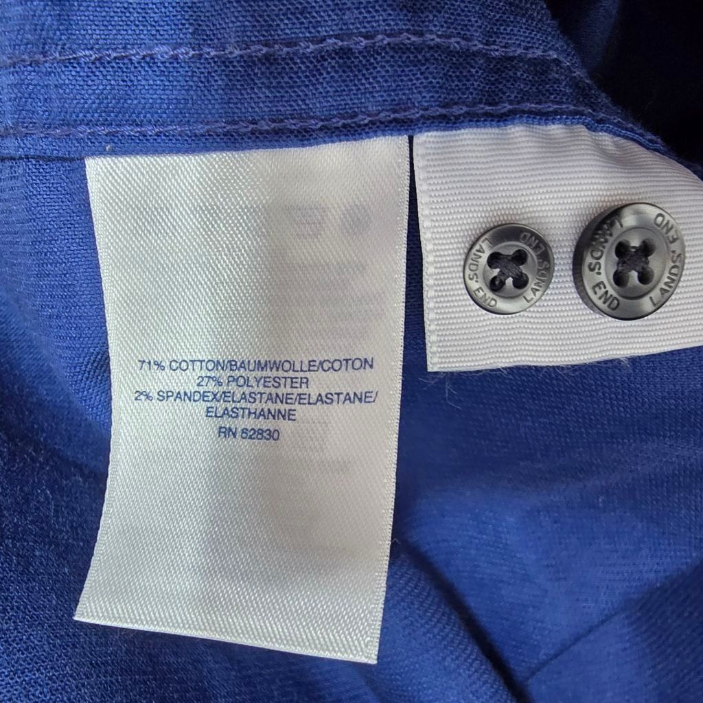 Lands' End Men's Lands' End Blue Corduroy Casual Button Down Shirt L Size US L / EU 52-54 / 3 - 7 Thumbnail