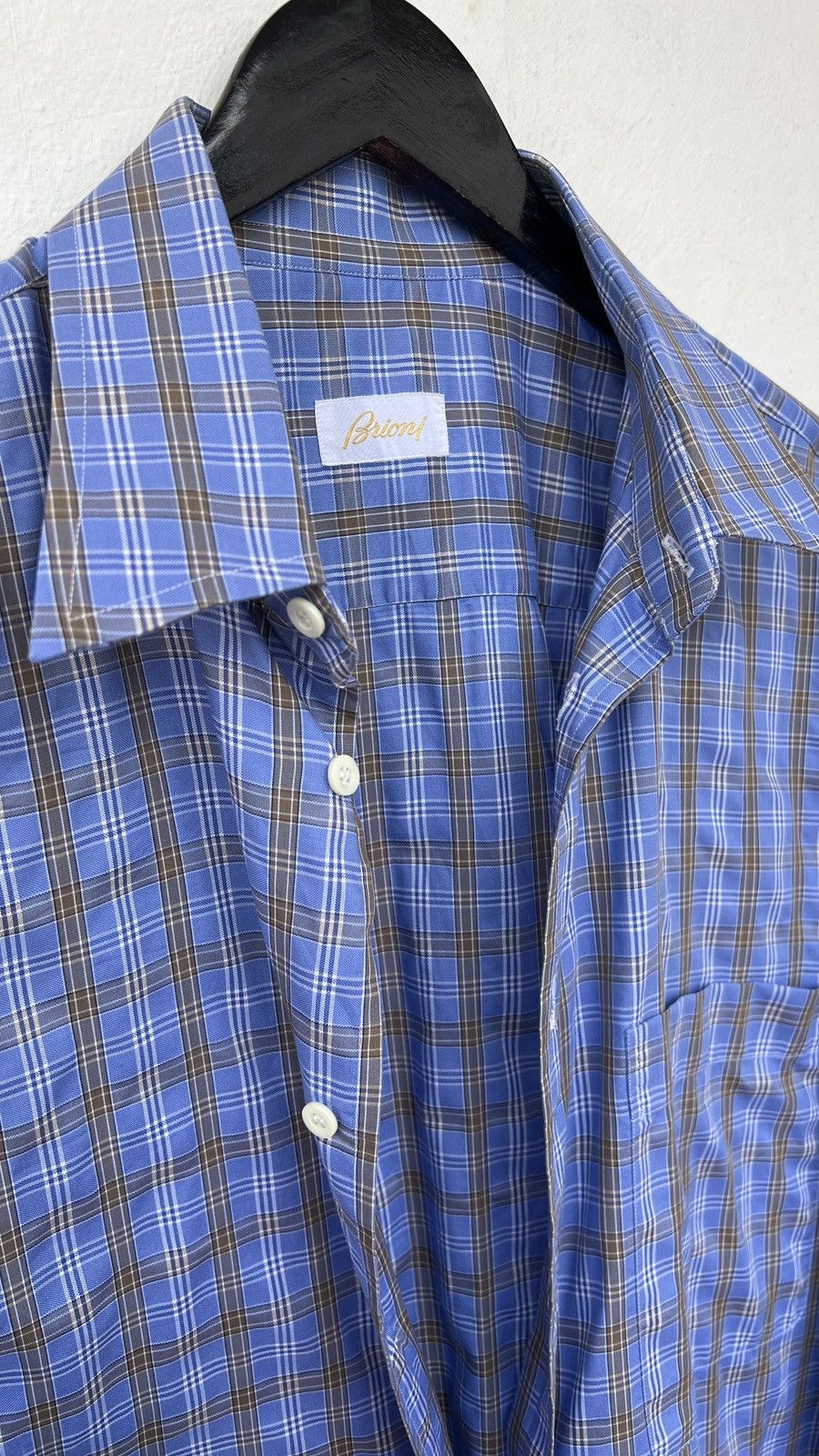 Brioni Brioni new Checked Cotton Shirt L Italy Size US XL / EU 56 / 4 - 5 Thumbnail