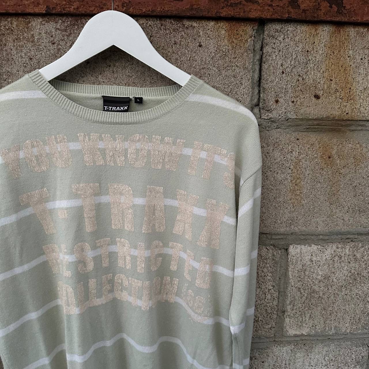 RAEY Vintage Japanese Knit Sweater T-Traxx Y2K Punk Rave Band 00s Size US L / EU 52-54 / 3 - 3 Thumbnail