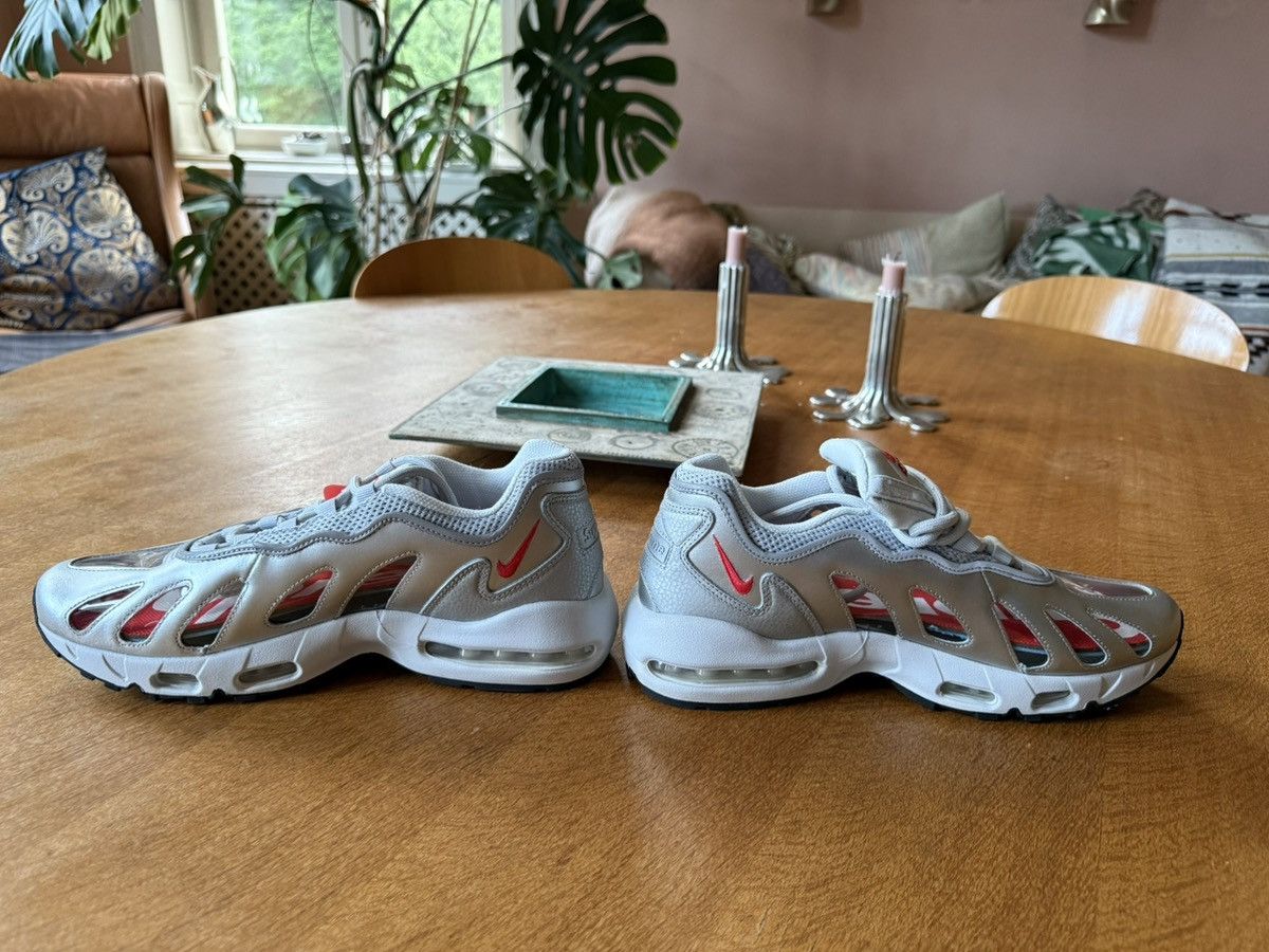Nike × Supreme Nike Air Max 96/S Metallic Silver/Speed red Size US 11 / EU 44 - 3 Thumbnail
