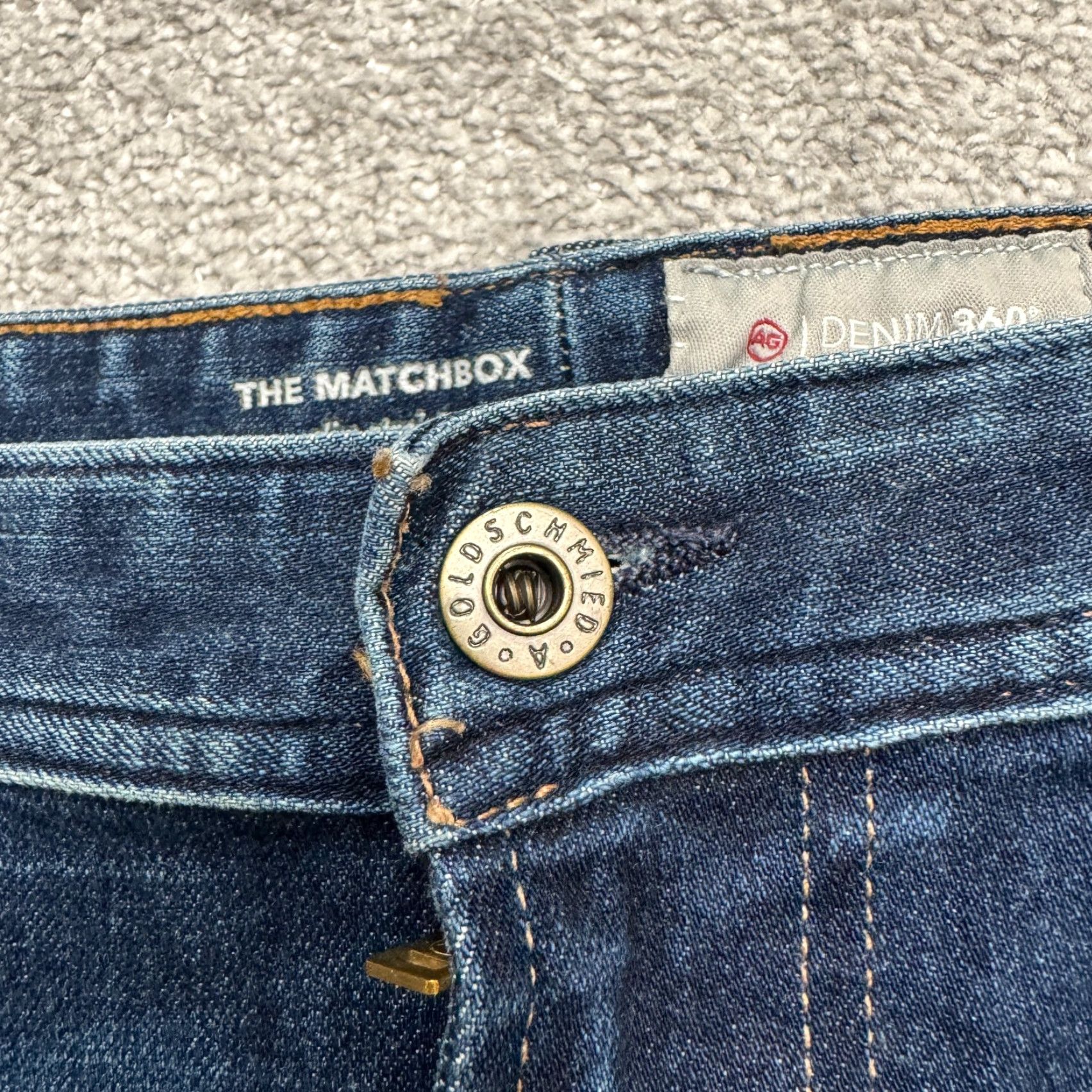 Vintage AG Adriano Goldschmied The Matchbox Jeans Mens 38x31 Slim Straight Blue Denim Cotton Blend 5-Pocket USA Classic Designer Size US 38 / EU 54 - 6 Thumbnail